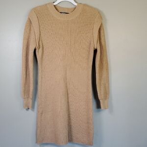 Romantichut Beige Knit Sweater Dress. Size Large.